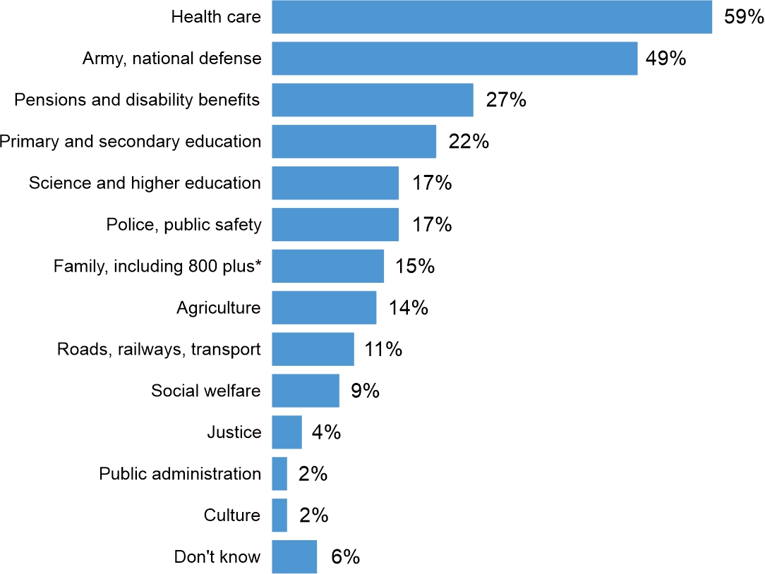 Figure 3. In which areas should spending not be reduced at present?