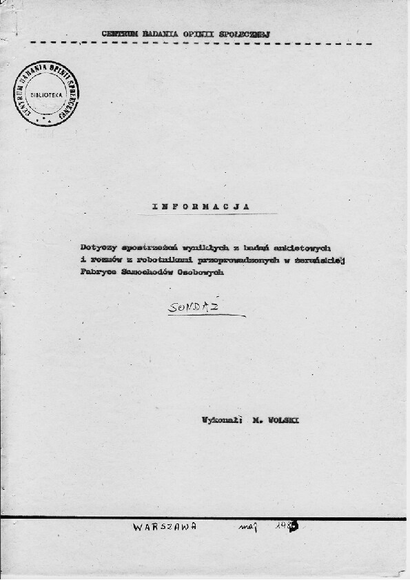 Okładka komunikatu BS/4/83