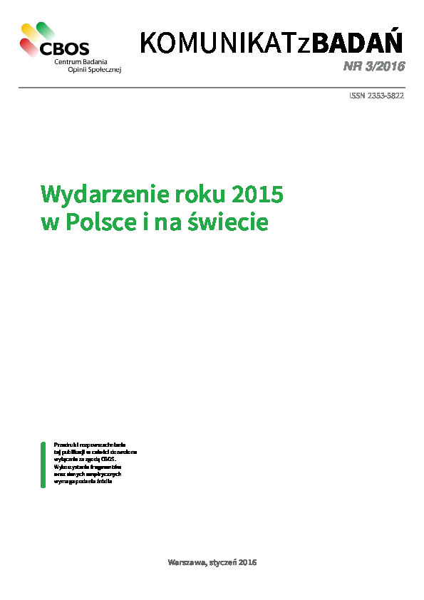 Okładka komunikatu Nr 3/2016