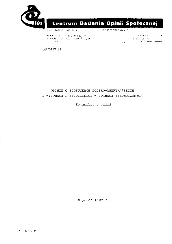 Okładka komunikatu BD/37/7/89