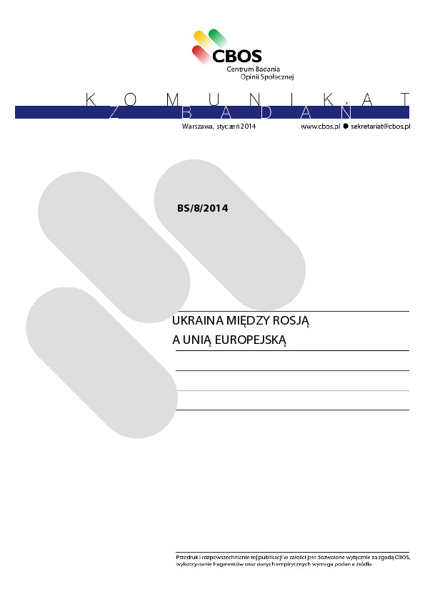 Okładka komunikatu BS/8/2014