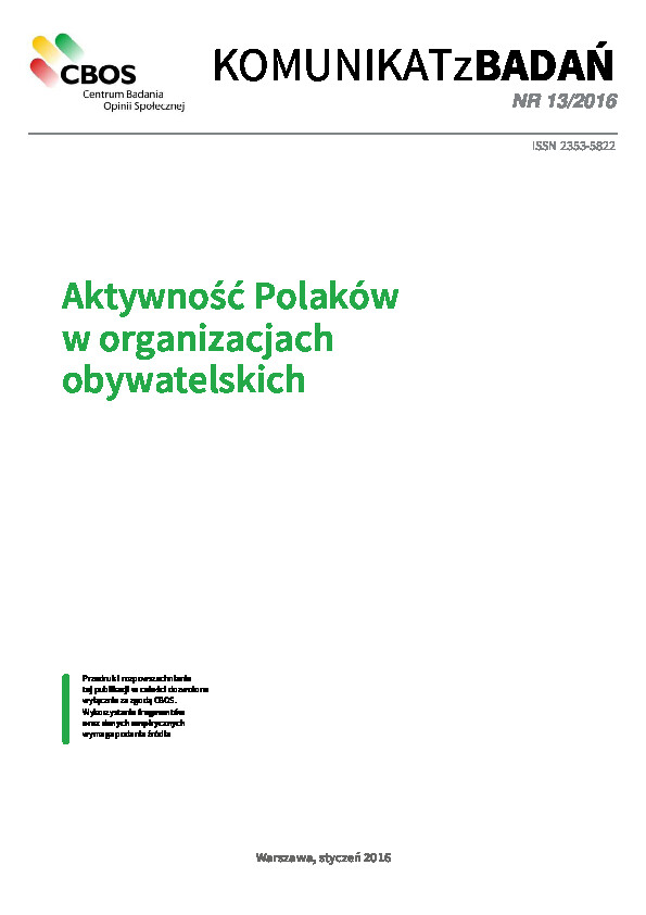 Okładka komunikatu Nr 13/2016