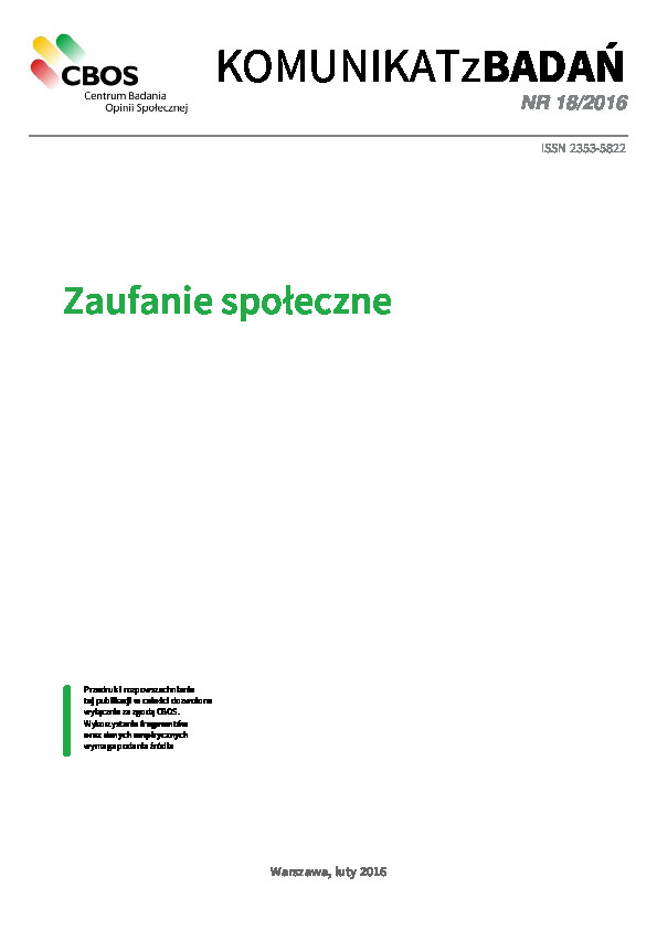 Okładka komunikatu Nr 18/2016
