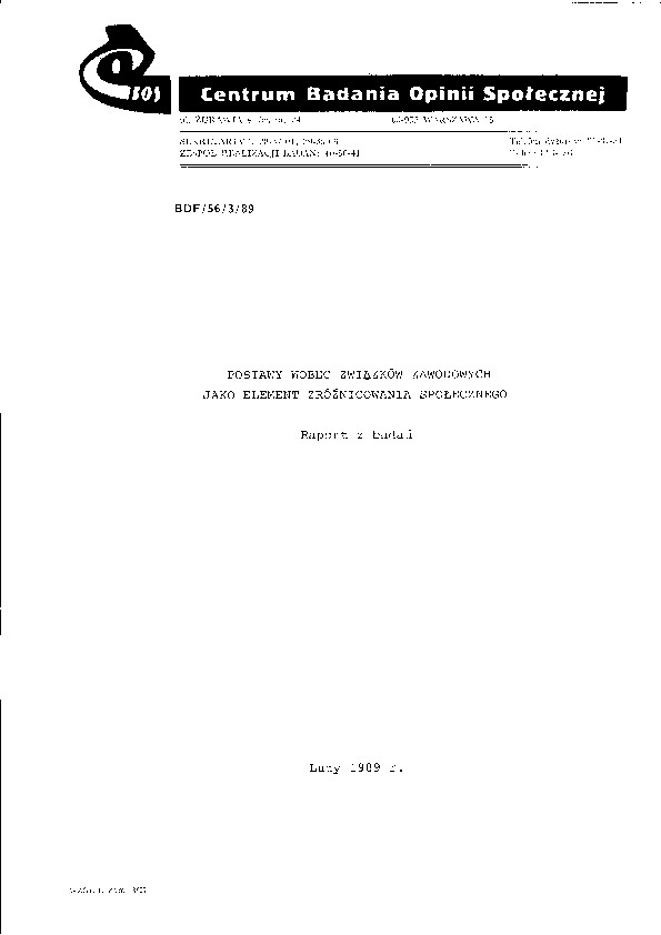 Okładka komunikatu BDF/56/3/89