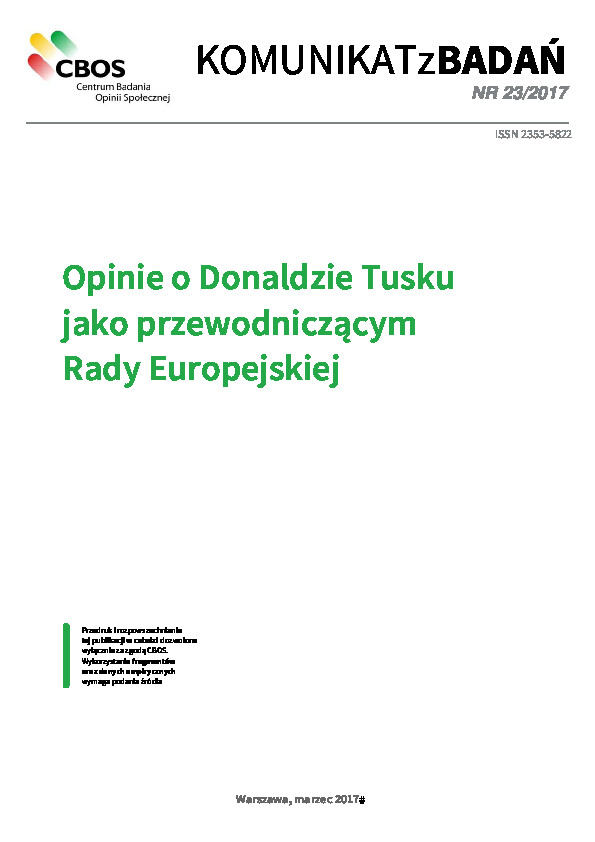 Okładka komunikatu Nr 23/2017