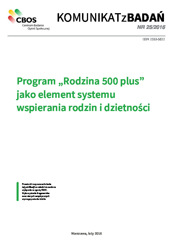 Okładka komunikatu Nr 25/2016