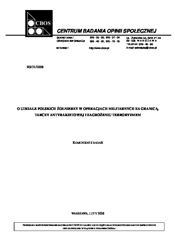 Okładka komunikatu BS/31/2008
