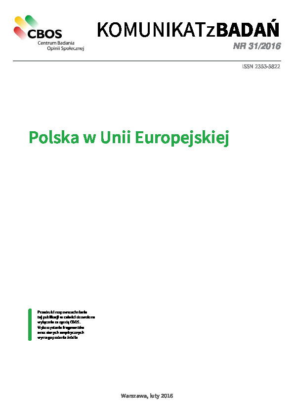 Okładka komunikatu Nr 31/2016