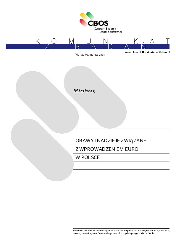 Okładka komunikatu BS/42/2013