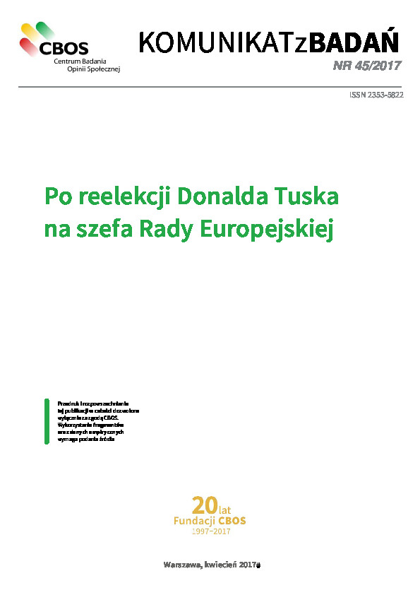 Okładka komunikatu Nr 45/2017