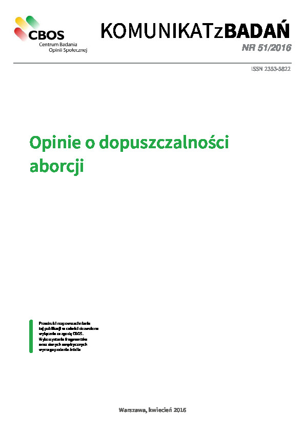 Okładka komunikatu Nr 51/2016