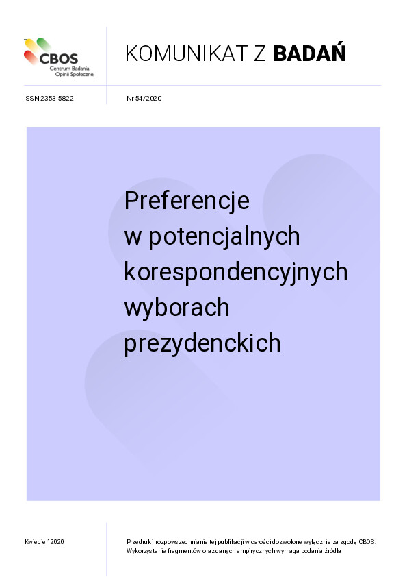 Okładka komunikatu Nr 54/2020