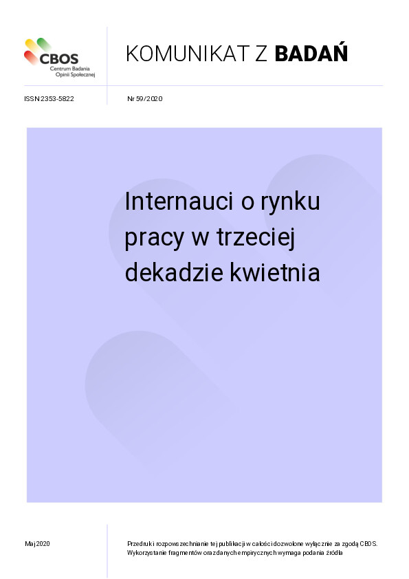 Okładka komunikatu Nr 59/2020