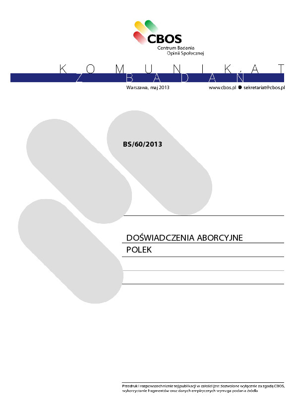 Okładka komunikatu BS/60/2013