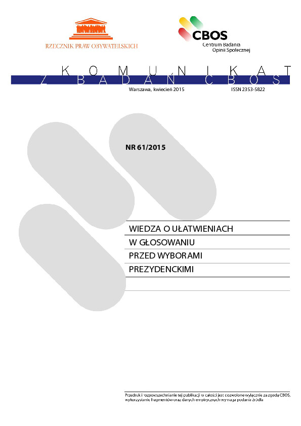 Okładka komunikatu Nr 61/2015