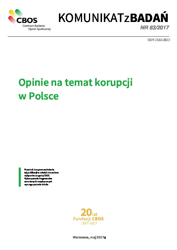Okładka komunikatu Nr 63/2017
