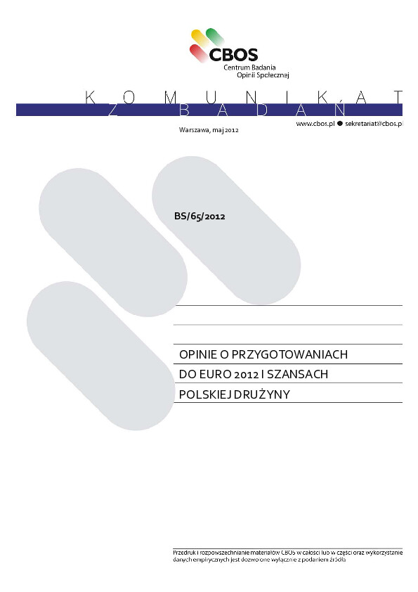 Okładka komunikatu BS/65/2012