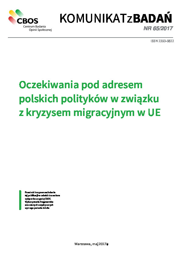 Okładka komunikatu Nr 65/2017