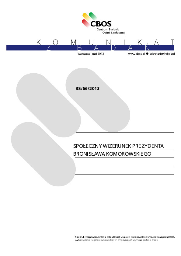 Okładka komunikatu BS/66/2013