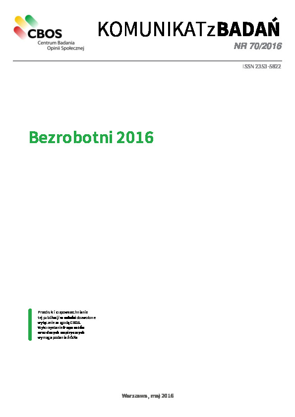 Okładka komunikatu Nr 70/2016