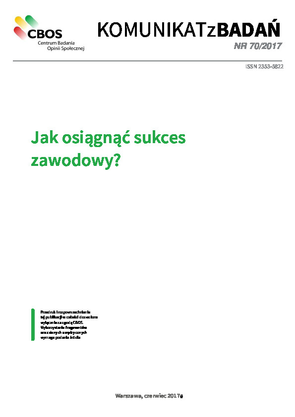 Okładka komunikatu Nr 70/2017