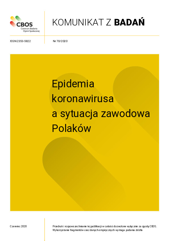 Okładka komunikatu Nr 70/2020