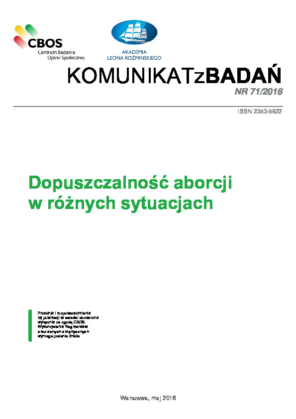 Okładka komunikatu Nr 71/2016