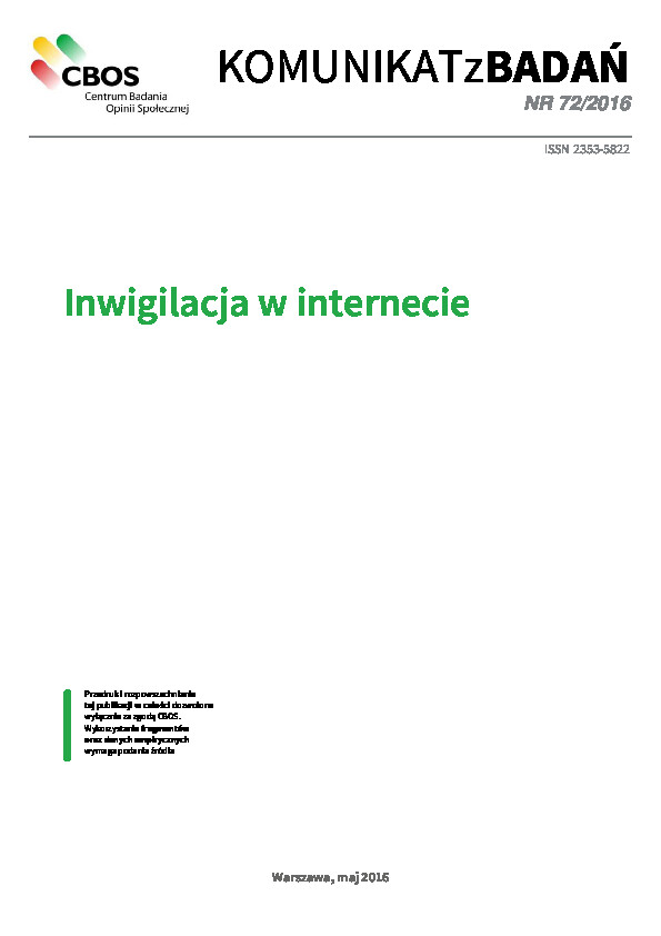 Okładka komunikatu Nr 72/2016