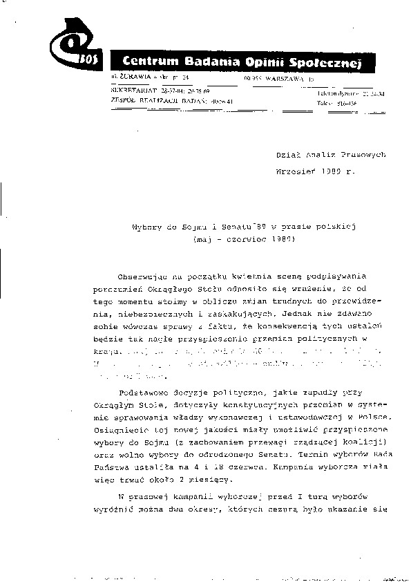 Okładka komunikatu AP/503/89