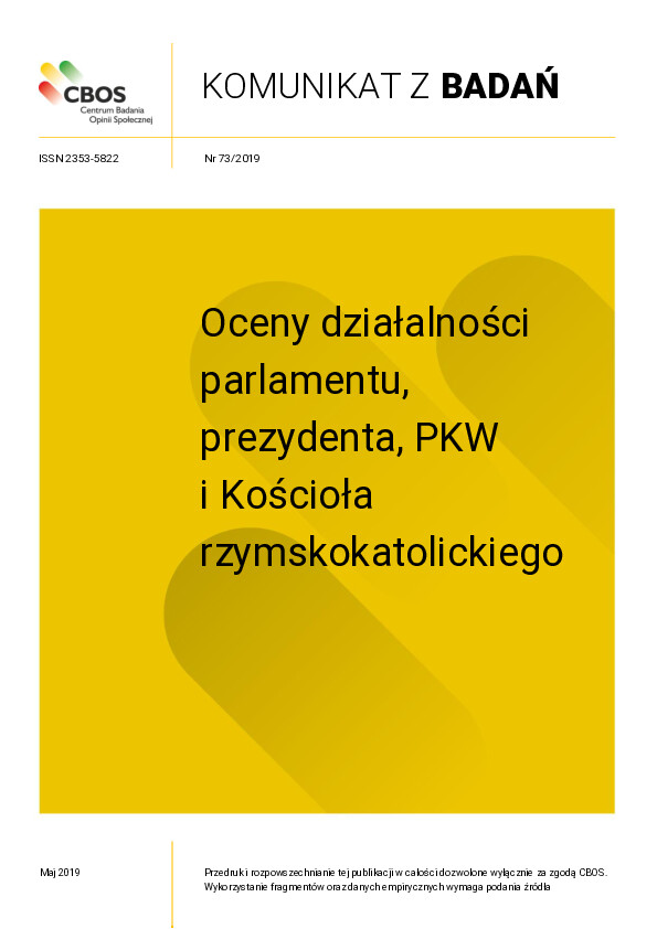 Okładka komunikatu Nr 73/2019