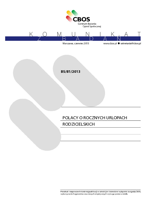 Okładka komunikatu BS/81/2013