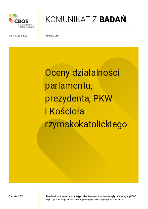 Okładka komunikatu Nr 82/2019