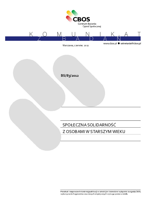 Okładka komunikatu BS/83/2012