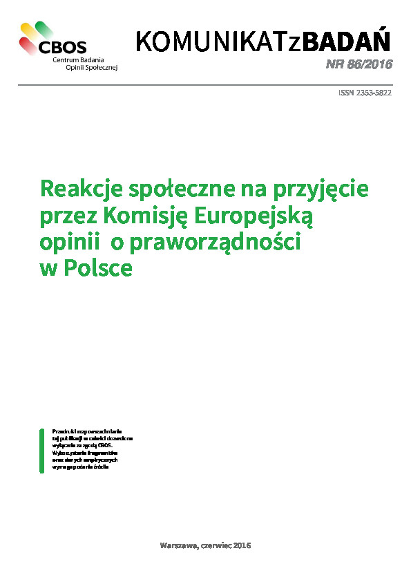 Okładka komunikatu Nr 86/2016