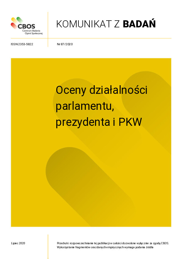 Okładka komunikatu Nr 87/2020