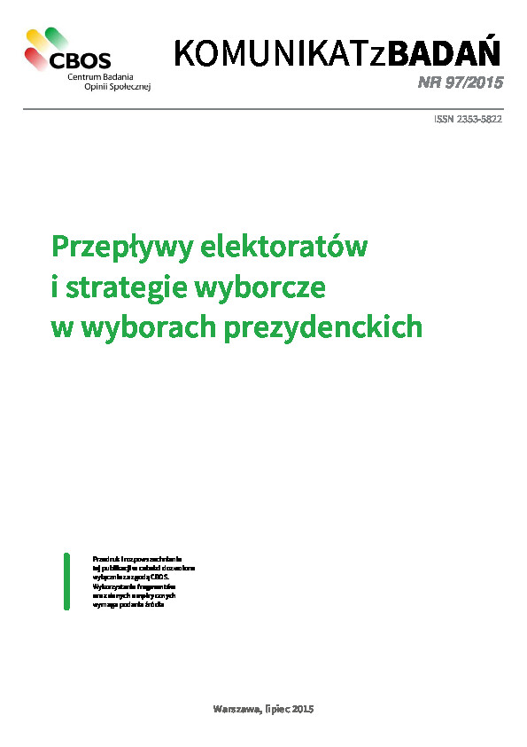 Okładka komunikatu Nr 97/2015