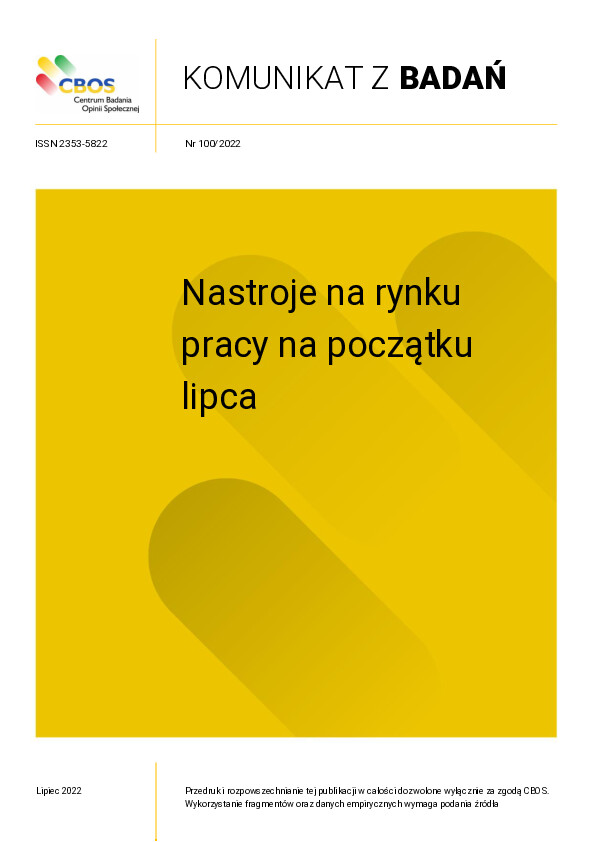 Okładka komunikatu Nr 100/2022