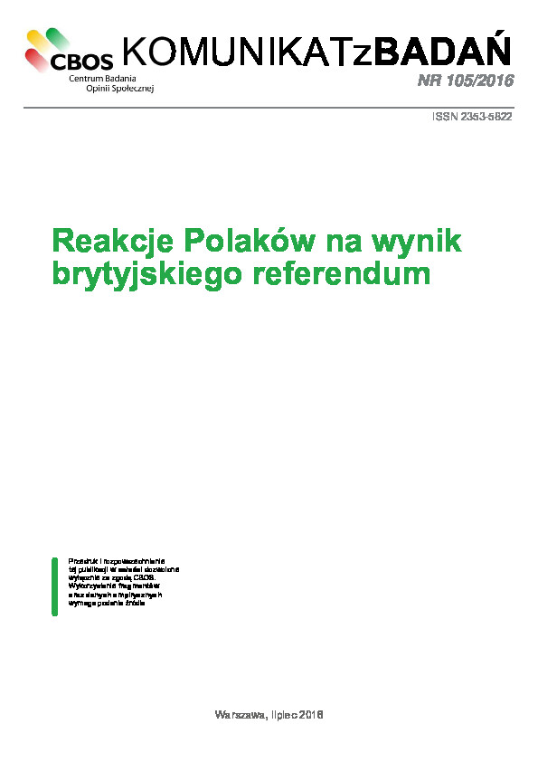Okładka komunikatu Nr 105/2016