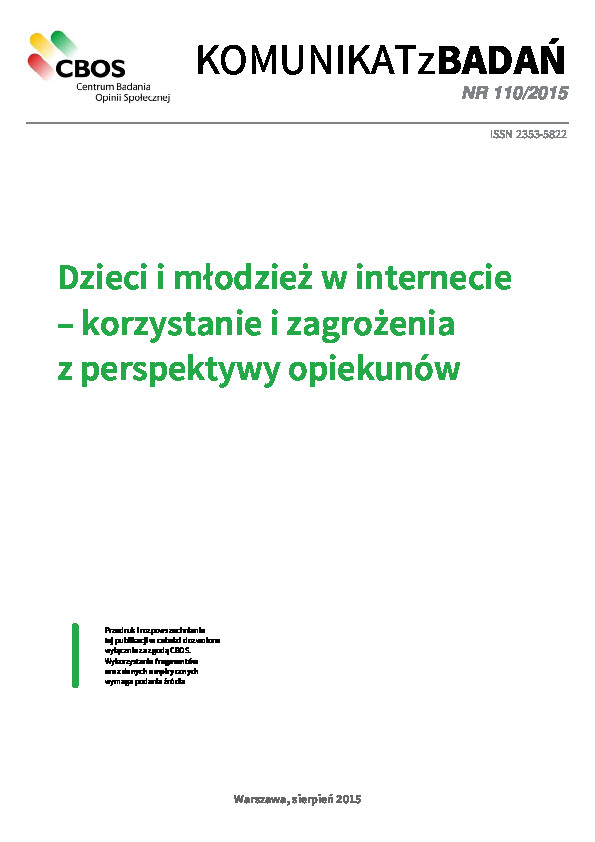 Okładka komunikatu Nr 110/2015