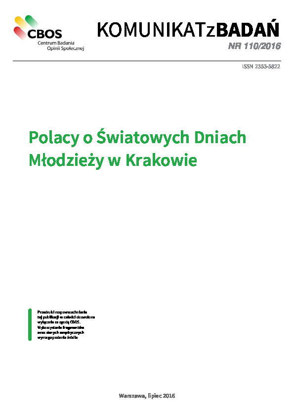 Okładka komunikatu Nr 110/2016