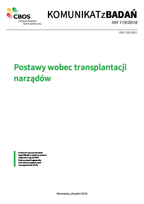 Okładka komunikatu Nr 119/2016