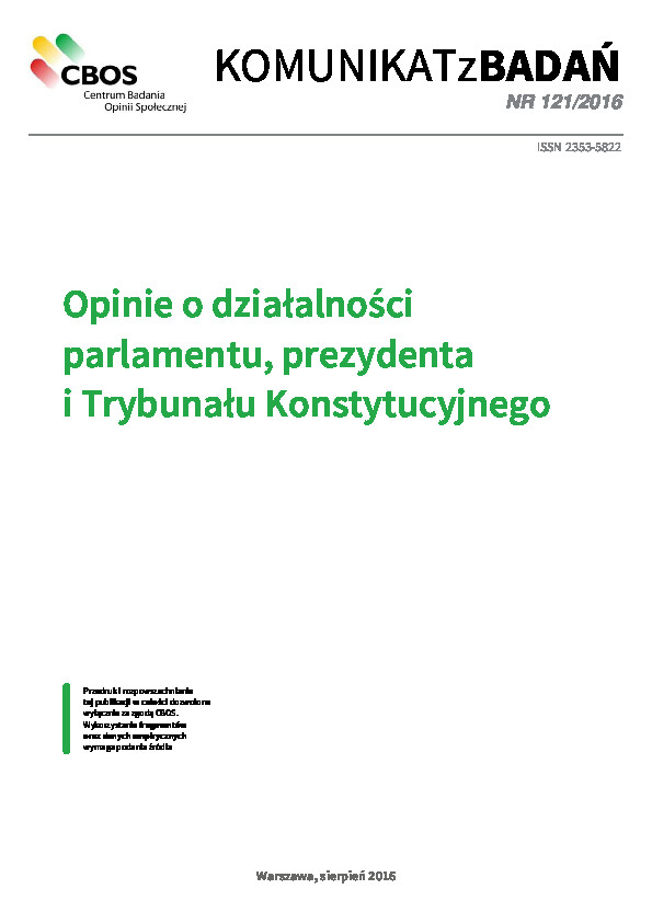 Okładka komunikatu Nr 121/2016