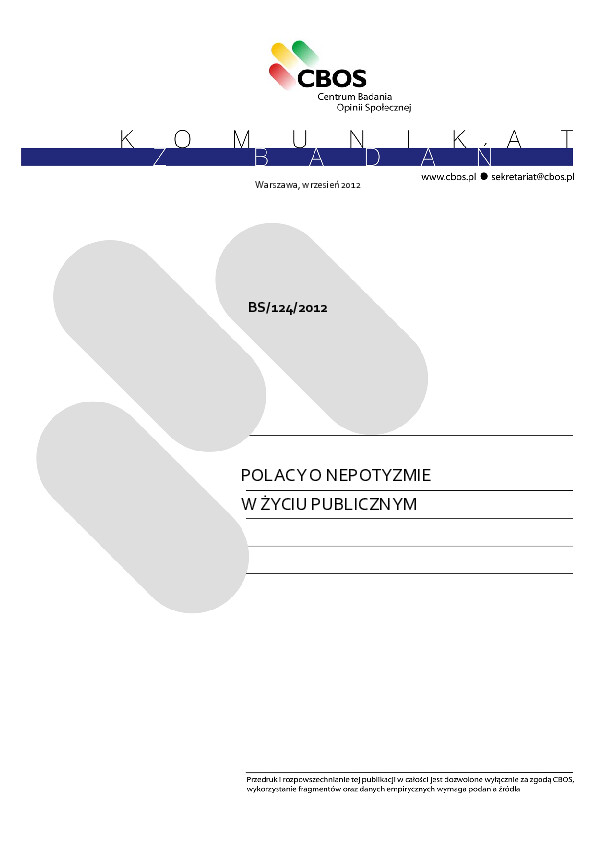 Okładka komunikatu BS/124/2012