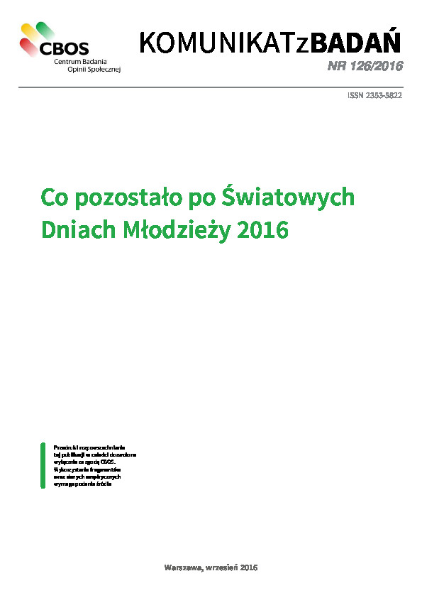 Okładka komunikatu Nr 126/2016