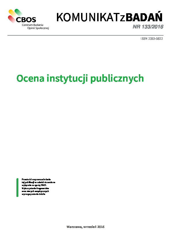 Okładka komunikatu Nr 133/2016