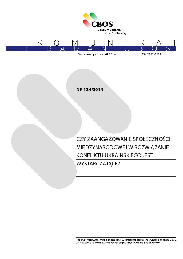 Okładka komunikatu Nr 134/2014
