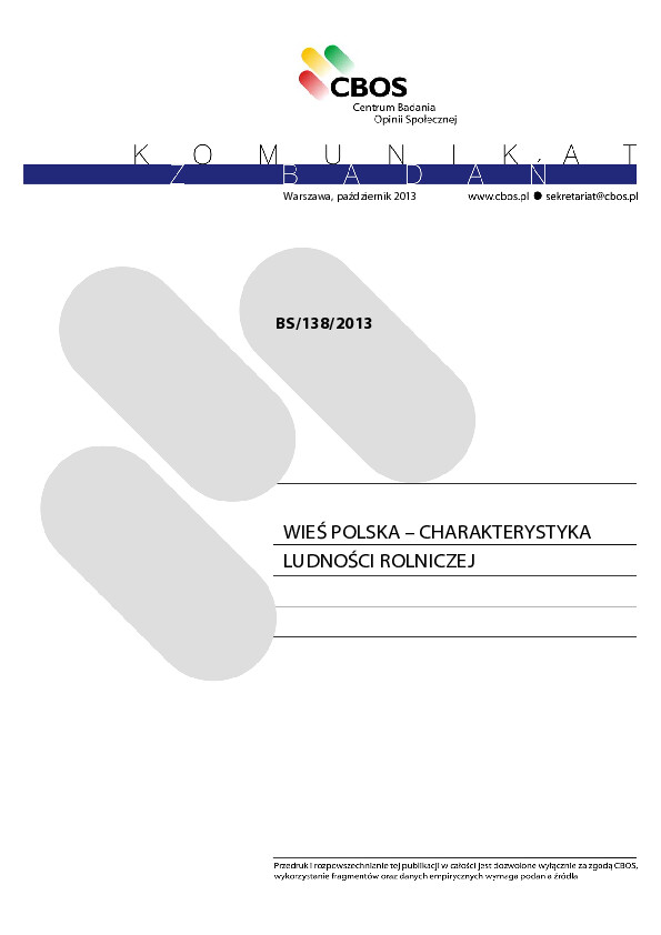 Okładka komunikatu BS/138/2013
