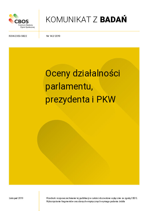 Okładka komunikatu Nr 142/2019