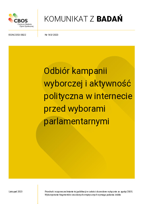 Okładka komunikatu Nr 143/2023