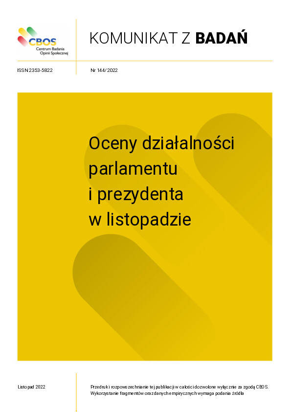 Okładka komunikatu Nr 144/2022